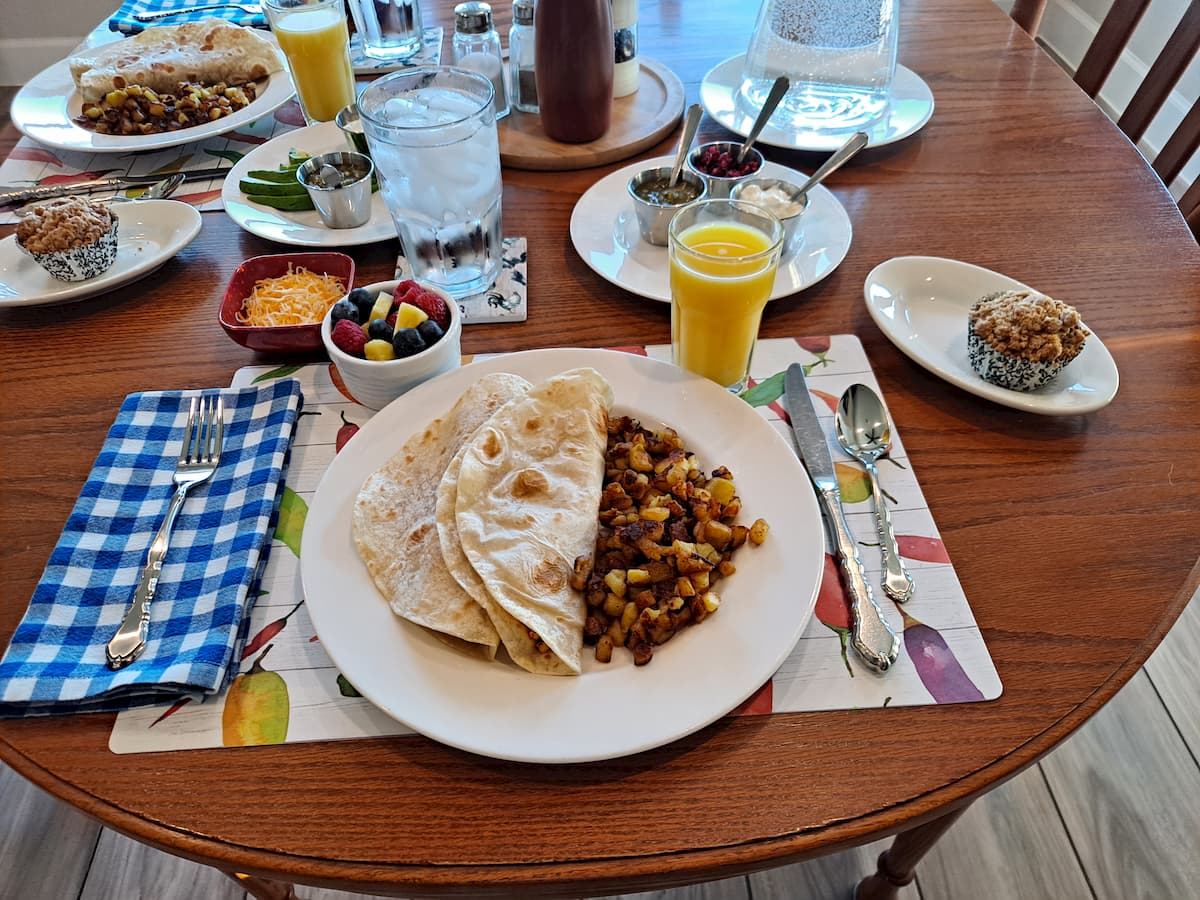 Homemade breakfast tacos served at Porter Haus